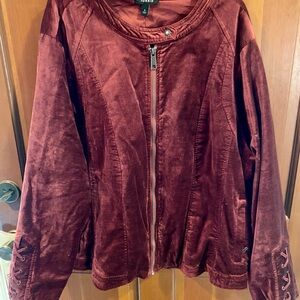 Torrid Size 5 Women's 28 Burgundy Velvet Jacket